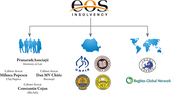 Eos Insolvency - Conlucrare profesională, reţea, colaboratori şi afilieri